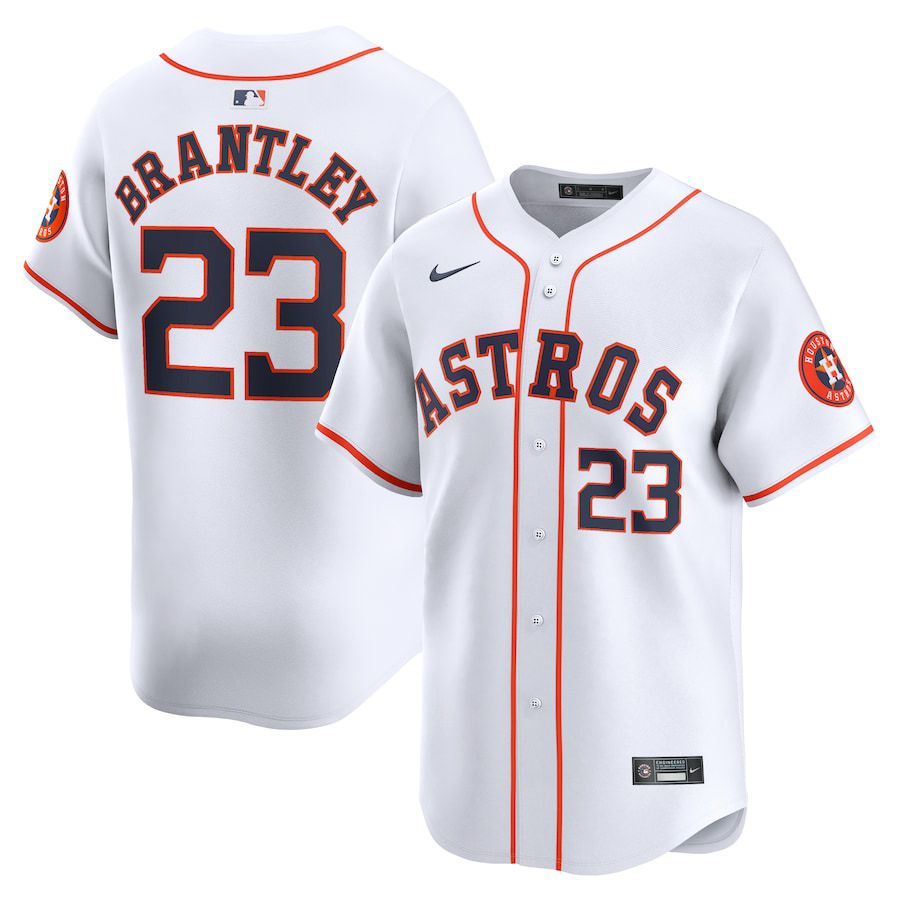 Men Houston Astros #23 Michael Brantley Nike White Home Limited Player MLB Jersey->houston astros->MLB Jersey
